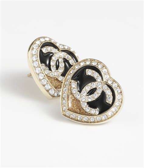 chanel earrings metal strass|Stud earrings .